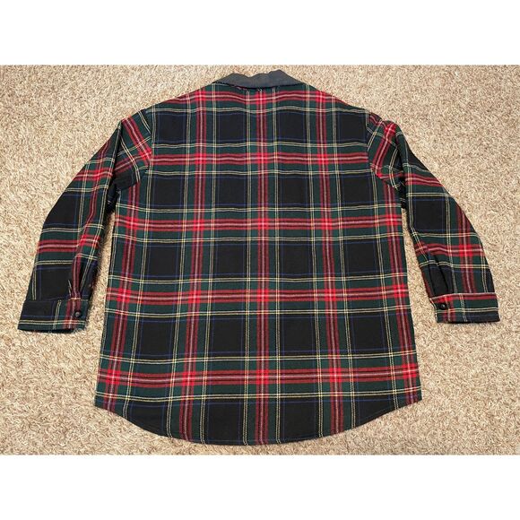 JL Colebrook Women's L Wool Blend Plaid Shirt Jacket Made USA Black Red Green - Picture 7 of 7